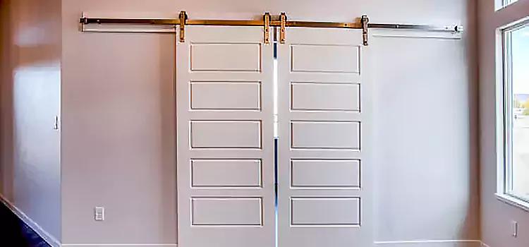 Glass Barn Door with Installation Hardware Kit Cocoa